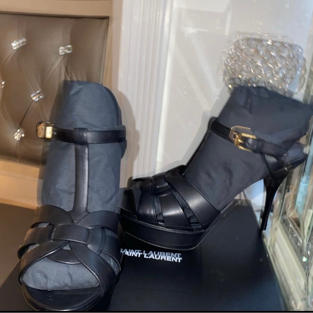 Saint Laurent tribute heeled sandals brand new worn only once